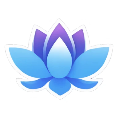 Lotus of cryptocurrency in blue, white and  violet colors sticker