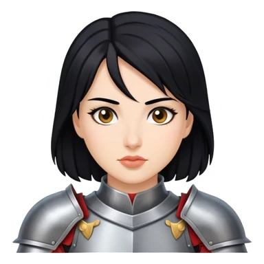 woman knight black hair sticker