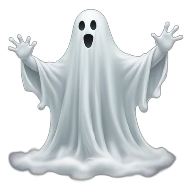 ghost emerging and ejectng a spray of greyish white milky substance from lower torso in all directions sticker