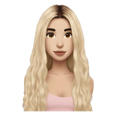 dua lipa with auburn long hair sticker