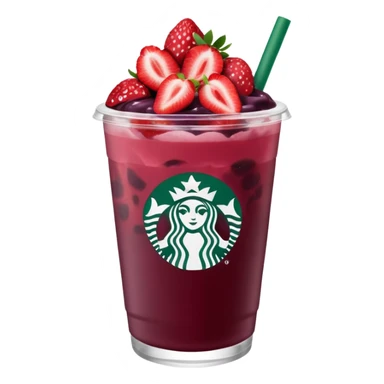 Starbucks strawberry açaí refresher with strawberries sticker