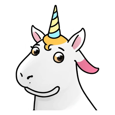 dog with a unicorn horn sticker