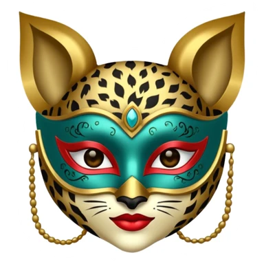 leoğard with glamorous masquerade mask sticker