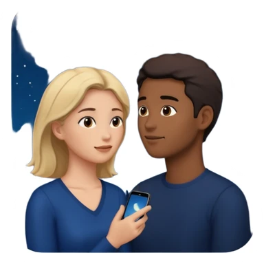 couple talking with night sky  sticker