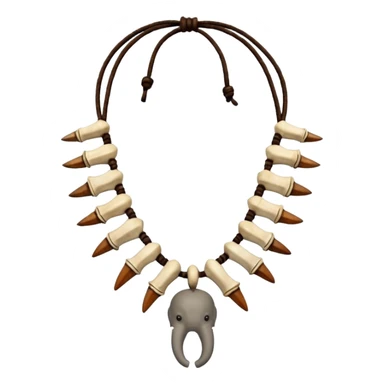 stone age necklace without human skeleton with 1 elephant teeth and different animal bones sticker