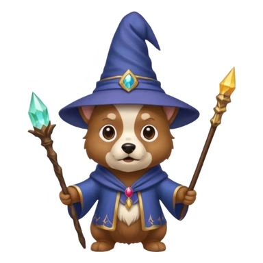 Dog wizard sticker