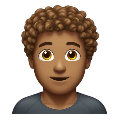 Swimming guy brown curly hair sticker