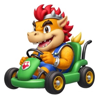 Bowser fait du kart sticker