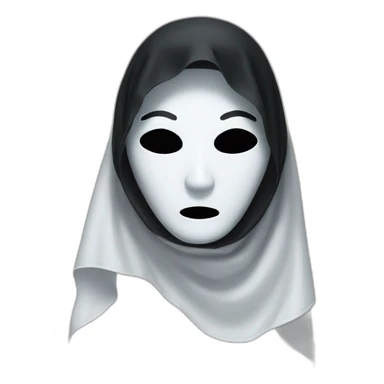 Ghost mask and black headscarf sticker