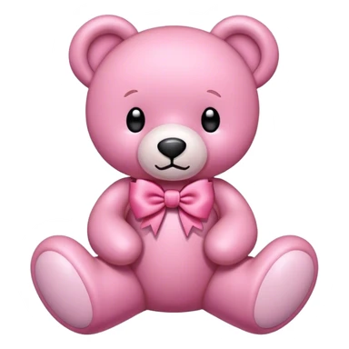 osito rosa con moño  sticker