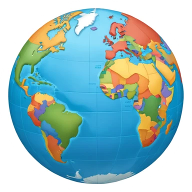 A world globe showing continents and oceans, focused on Americas sticker