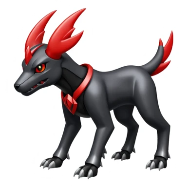 Shiny Metallic Alloy Onyx-Houndoom-Zekrom-Genesect-Pokémon-Fakémon-hybrid-creature sticker