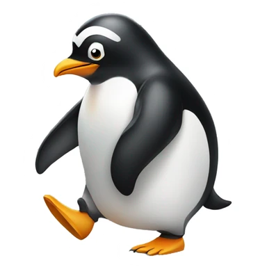 Penguin playing football  sticker