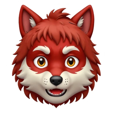 Wolf Boy Red Scared sticker