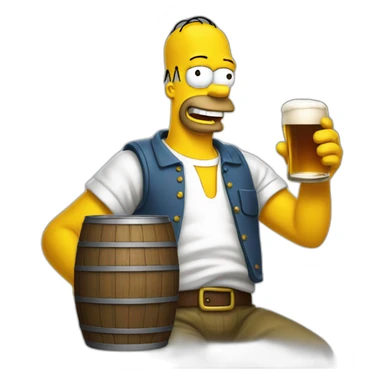 Homer qui boit une bière sticker
