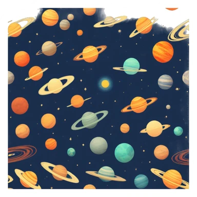 Vintage Planets in motion comet streak orbit motion blur sticker