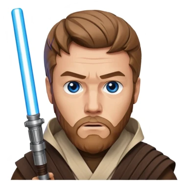 star wars master kenobi with one lightsaber sticker