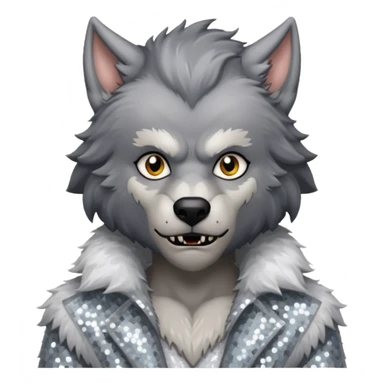 The Werewolf with white sequin outfit sticker
