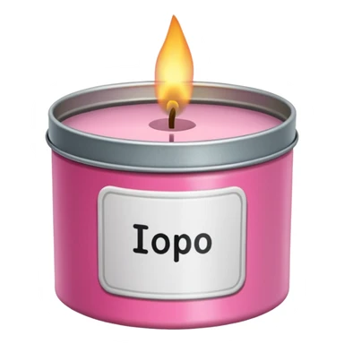 pink candle tin with label sticker