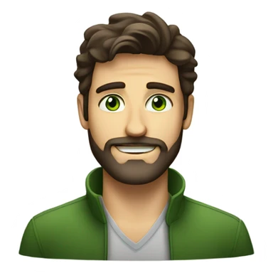 handsome optimist brunette man and beard green eyes sticker
