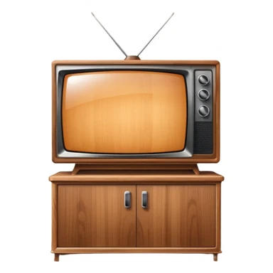 modern tv with news channel on it standing on a super luxurious wooden cupboard sticker
