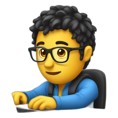 a nerd developer coding in front of a notebook with barely no lights in the room sticker