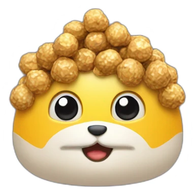 Choupi with a ferero rocher on his head  sticker