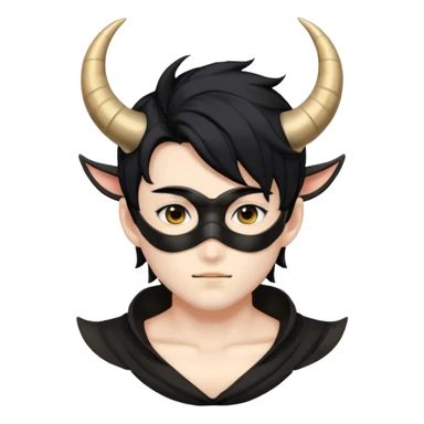 Masked anime boy whit horns sticker