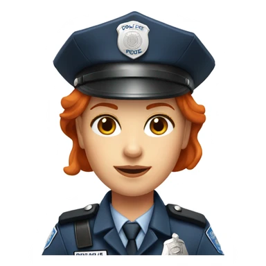 Red Head Police Officer Girl  sticker