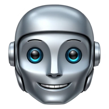 happy robot face sticker