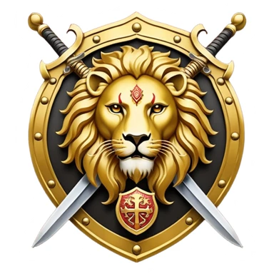 L*A powerful warrior emblem representing Rajput heritage. The emblem features two crossed swords (talwar) in the background, symbolizing warrior spirit. In the center, a fierce lion’s face represents bravery and courage. A traditional shield (dhal) is placed below the lion’s face, adding a sense of defense and strength. Behind the emblem, a silhouette of a mounted cavalry warrior charges forward, emphasizing Rajput valor. The design is rich in golden and royal blue hues, giving it a majestic and historical feel. The background is subtly textured to resemble an ancient Rajput fort or battlefield.*  

 sticker