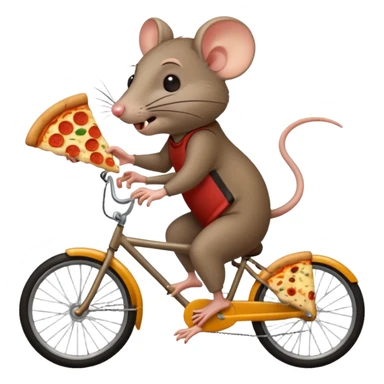 rat stealing pizza on a bike sticker