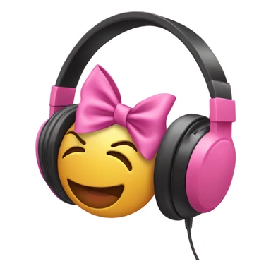 headphones with pink bows sticker