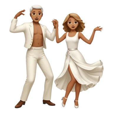 Man and woman dancing white sticker