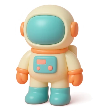 astronaut character in vinyl figure style sticker