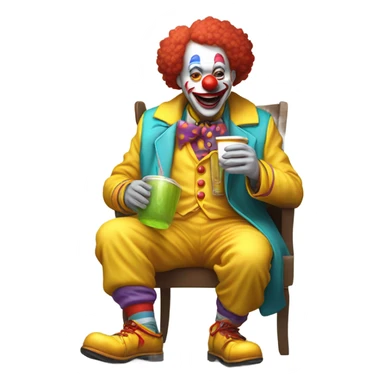 Clown doctor medical drinking disgusting yellow drink sticker