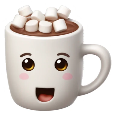 Cute Mug of hot chocolate with mini marshmallows sticker