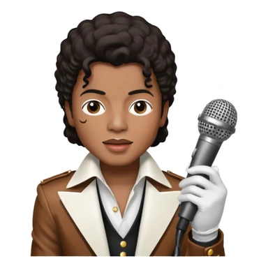 michael jackson is singing with mirco and glove sticker