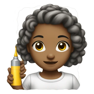 cute girl has paint on her but paint os white too sticker