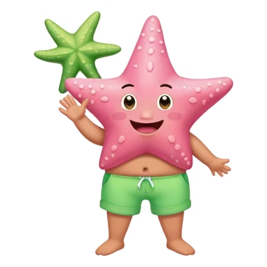 Patrick Star pink starfish wearing green shorts happy expression sticker
