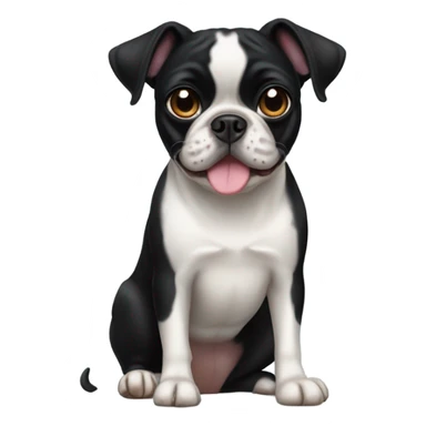 All black Boston terrier and pug mixed breed sticker