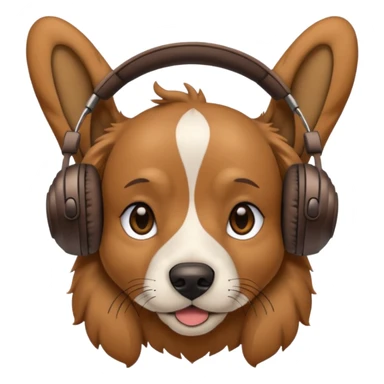 dog wearing headphones sticker