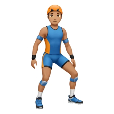 man with knee pad sticker