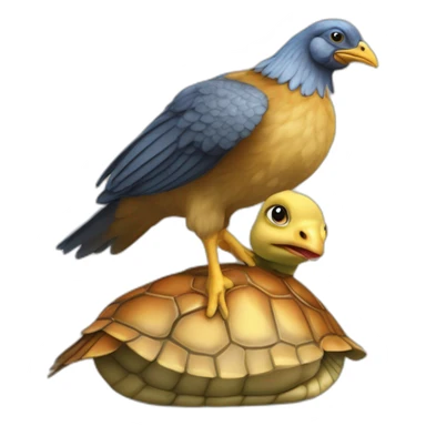 Un poussin qui chevauche un cheval avec les chevauche une tortue sur le dos de la mort sticker