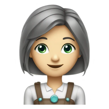 a cute robot lady who works as customer support agent in a bavarian town sticker