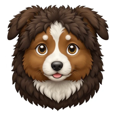 Generate a brown mini Aussie doodle and a black mini Aussie Doodle sticker