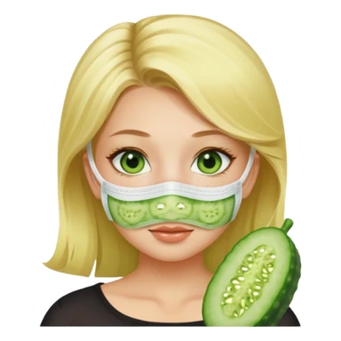 face mask cucumber girl sticker
