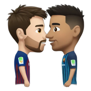 messi and ronaldo kissing sticker