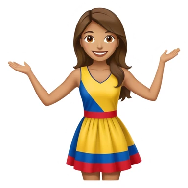 Colombia flag dancing lady sticker