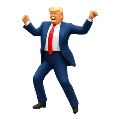 Trump dancing with fireworks in the background and 2025 in gold sticker